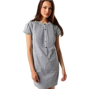 Cooperative Urban outfitters chambray pintuck tunic cap sleeve grey blue dress